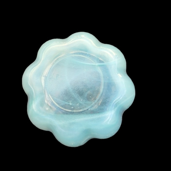 Gorgeous Turquoise ECOGLASS Recycled Art Glass Votive | White Swirl | Made in Sp - Picture 6 of 6